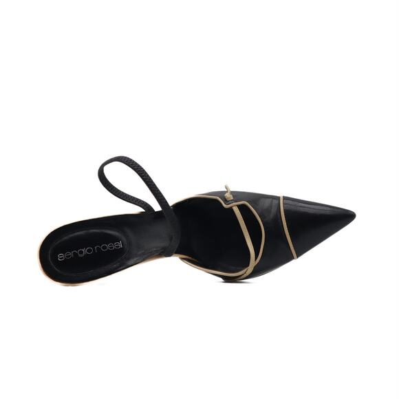 Sergio Rossi Leather Pointed Toe Slingback Pumps Size 37 - Picture 4 of 11